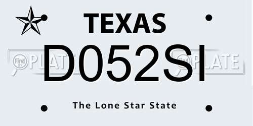 D052SI Texas License Plate