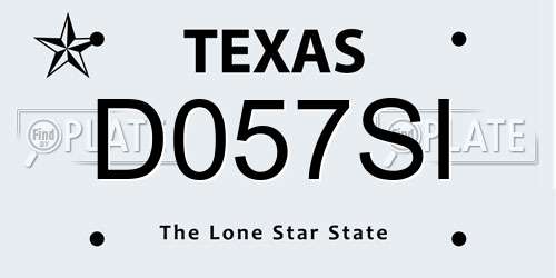 D057SI Texas License Plate