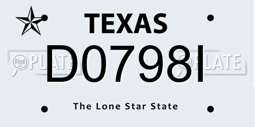 D0798I Texas License Plate