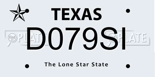 D079SI Texas License Plate