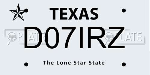 D07IRZ Texas License Plate