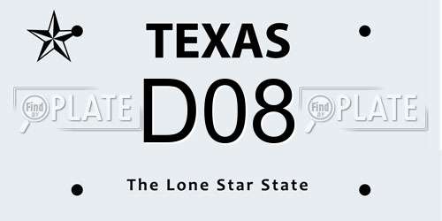 D08 Texas License Plate