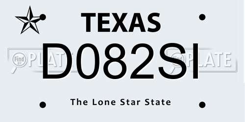 D082SI Texas License Plate