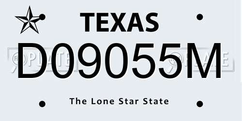D09055M Texas License Plate