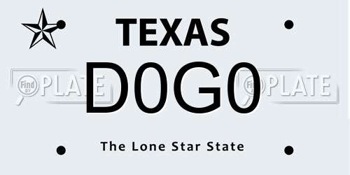 D0G0 Texas License Plate