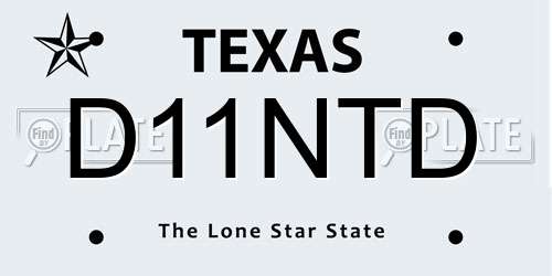 D11NTD Texas License Plate