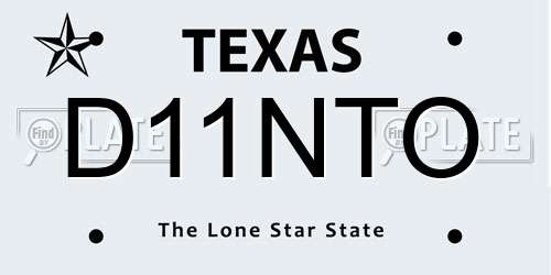 D11NTO Texas License Plate