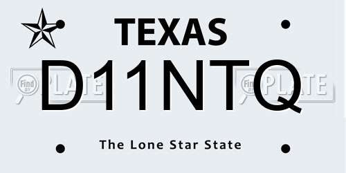 D11NTQ Texas License Plate