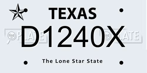 D1240X Texas License Plate