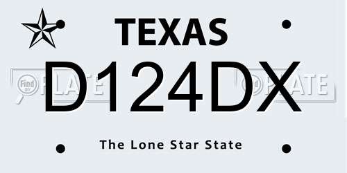 D124DX Texas License Plate