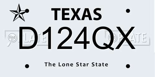 D124QX Texas License Plate