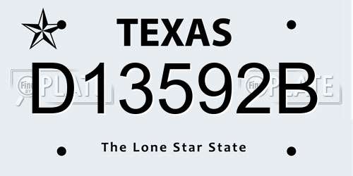 D13592B Texas License Plate