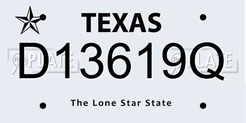 D13619Q Texas License Plate