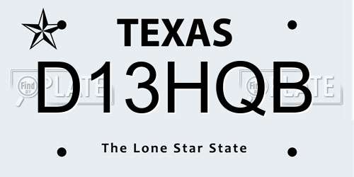 D13HQB Texas License Plate