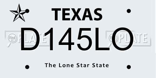 D145LO Texas License Plate