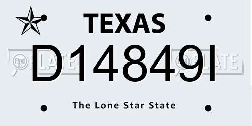 D14849I Texas License Plate