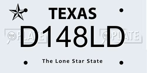 D148LD Texas License Plate