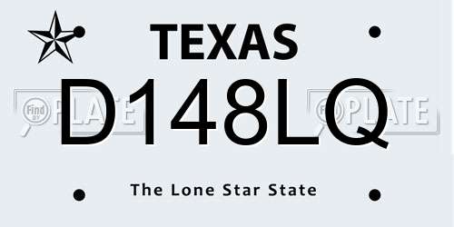 D148LQ Texas License Plate