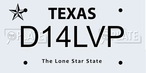D14LVP Texas License Plate
