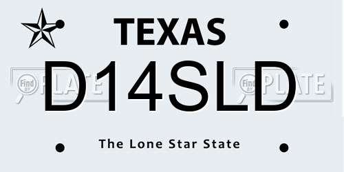 D14SLD Texas License Plate