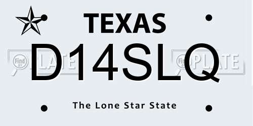 D14SLQ Texas License Plate