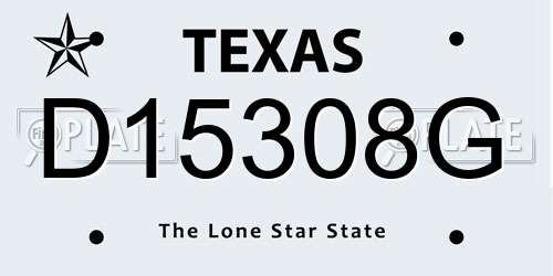 D15308G Texas License Plate