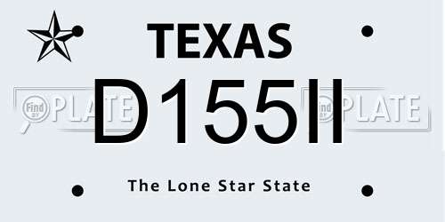 D155II Texas License Plate