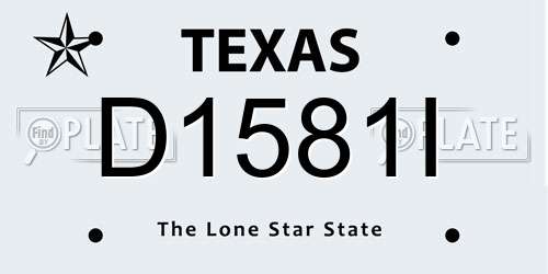 D1581I Texas License Plate