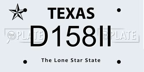 D158II Texas License Plate