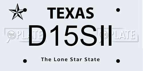 D15SII Texas License Plate
