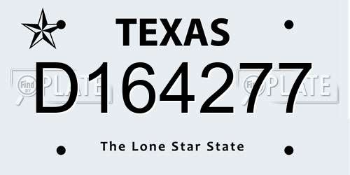 D164277 Texas License Plate