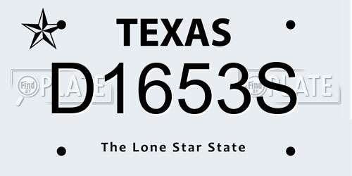 D1653S Texas License Plate