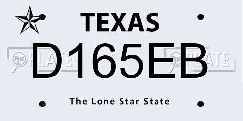 D165EB Texas License Plate