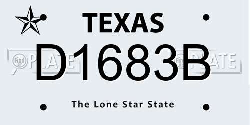D1683B Texas License Plate