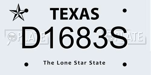 D1683S Texas License Plate