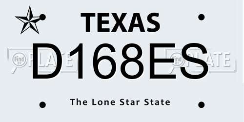 D168ES Texas License Plate