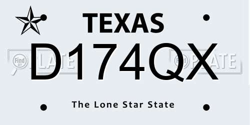 D174QX Texas License Plate