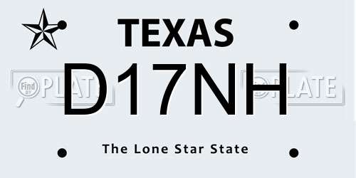 D17NH Texas License Plate