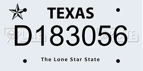 D183056 Texas License Plate