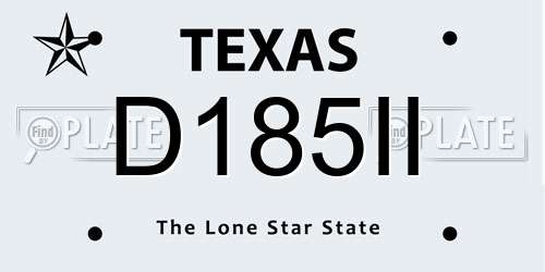 D185II Texas License Plate