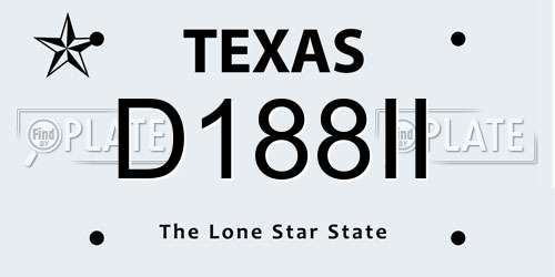 D188II Texas License Plate