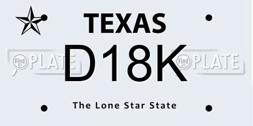 D18K Texas License Plate