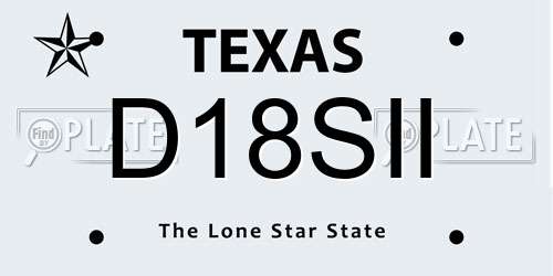 D18SII Texas License Plate