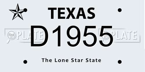 D1955 Texas License Plate