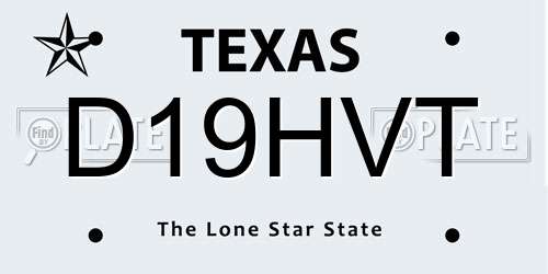 D19HVT Texas License Plate