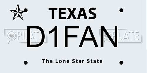 D1FAN Texas License Plate