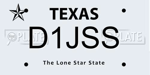 D1JSS Texas License Plate