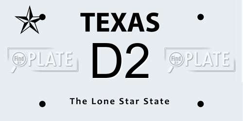 D2 Texas License Plate