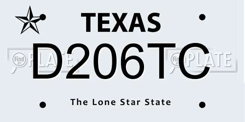D206TC Texas License Plate