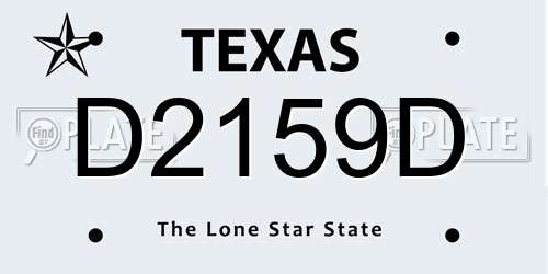 D2159D Texas License Plate
